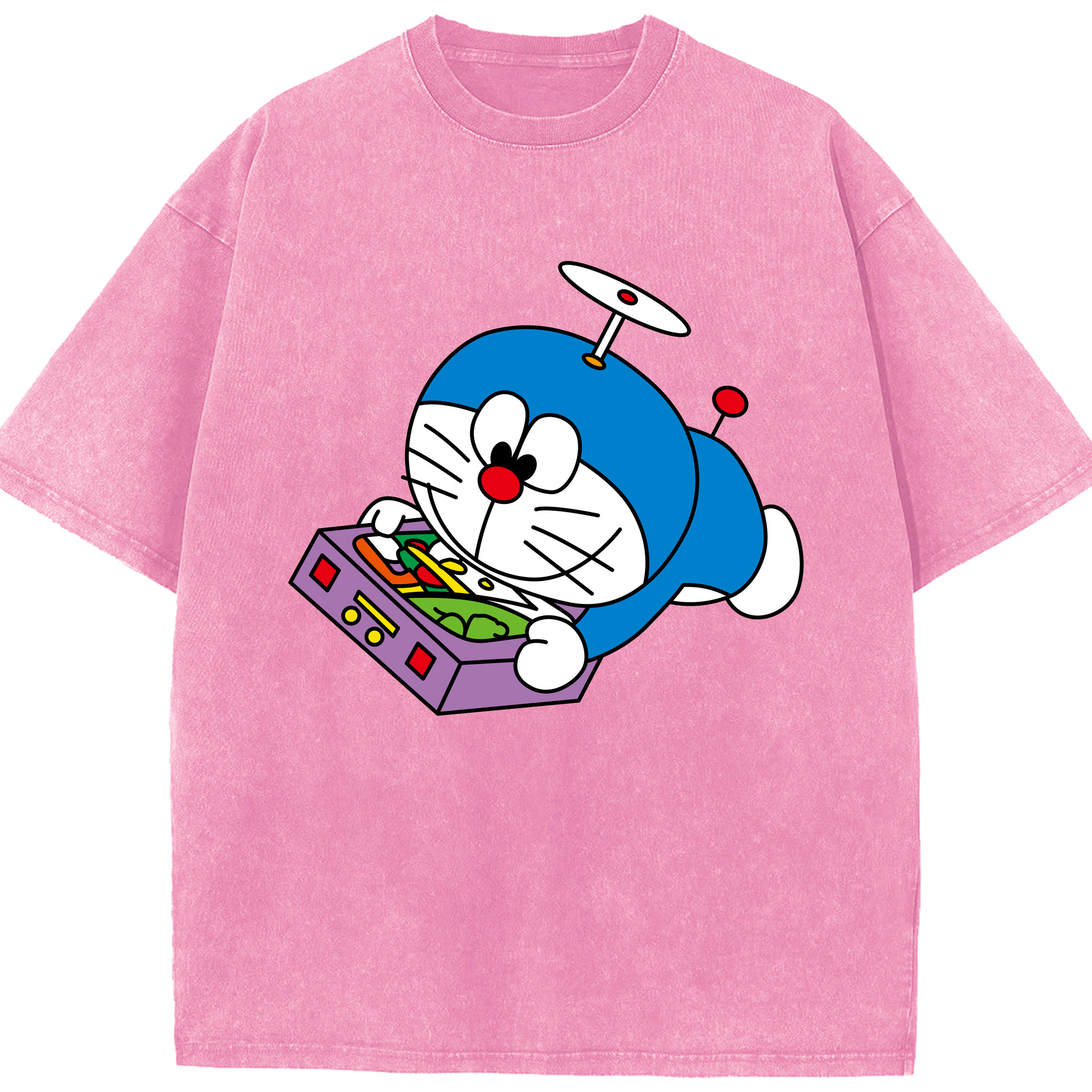 （画像用） ドラえもん Doraemon 綿100% ヴィンテージ風 半袖Tシャツ（フロントプリント）